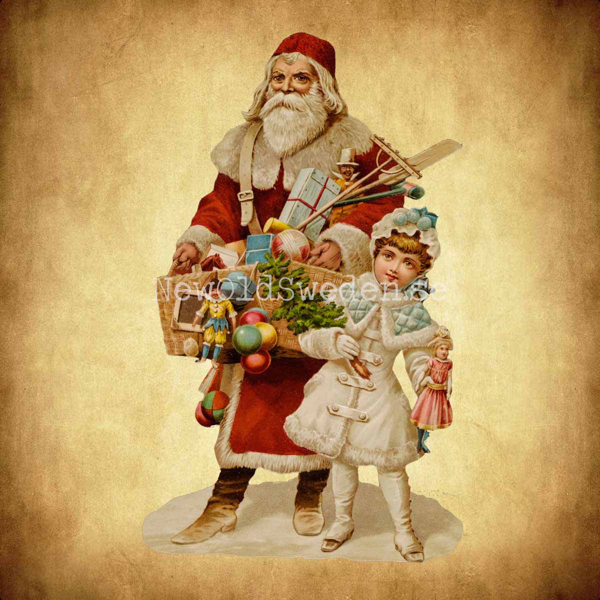 Father Christmas with Presents 10x16.5 cm - Bokmärke © Ernst Freihoff 5169 - 2