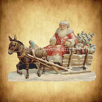 Father Christmas with Donkey 16.5x11.5 cm - Bokmärke © Ernst Freihoff 5129