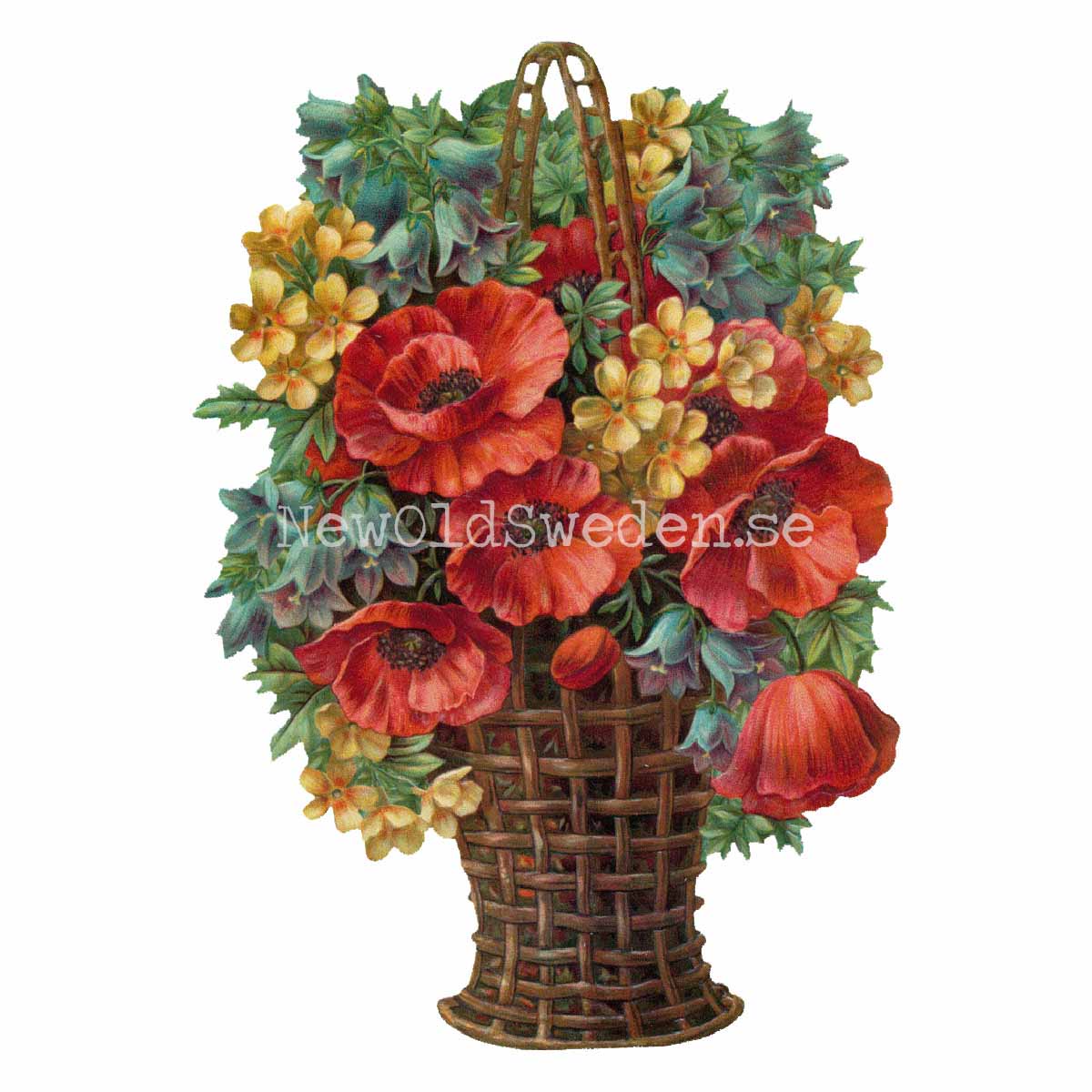 Basket with Poppy 11x16.5 cm - Bokmärke © Ernst Freihoff 5134 - 3