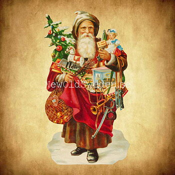 Santa with bag and tree 90x16.5 cm - Bokmärke © Ernst Freihoff 5136