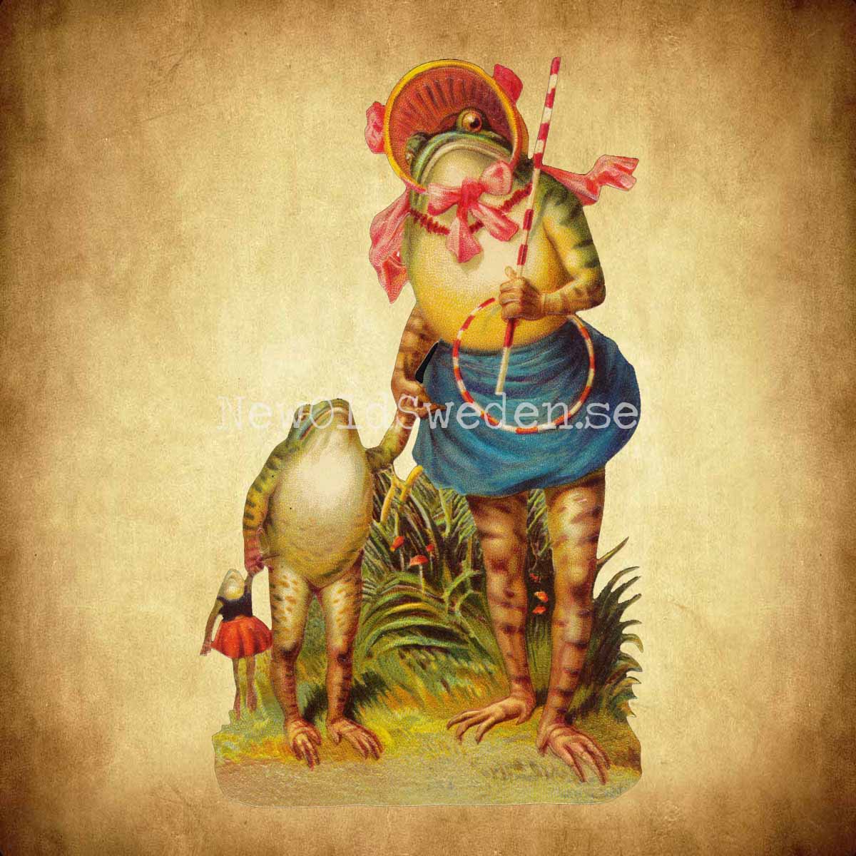 Frog Mother with Child 10x16 cm - Bokmärke © Ernst Freihoff 5139 - 2