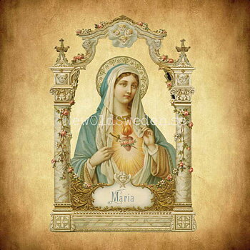 Maria 12x16.5 cm - Bokmärke © Ernst Freihoff 5144