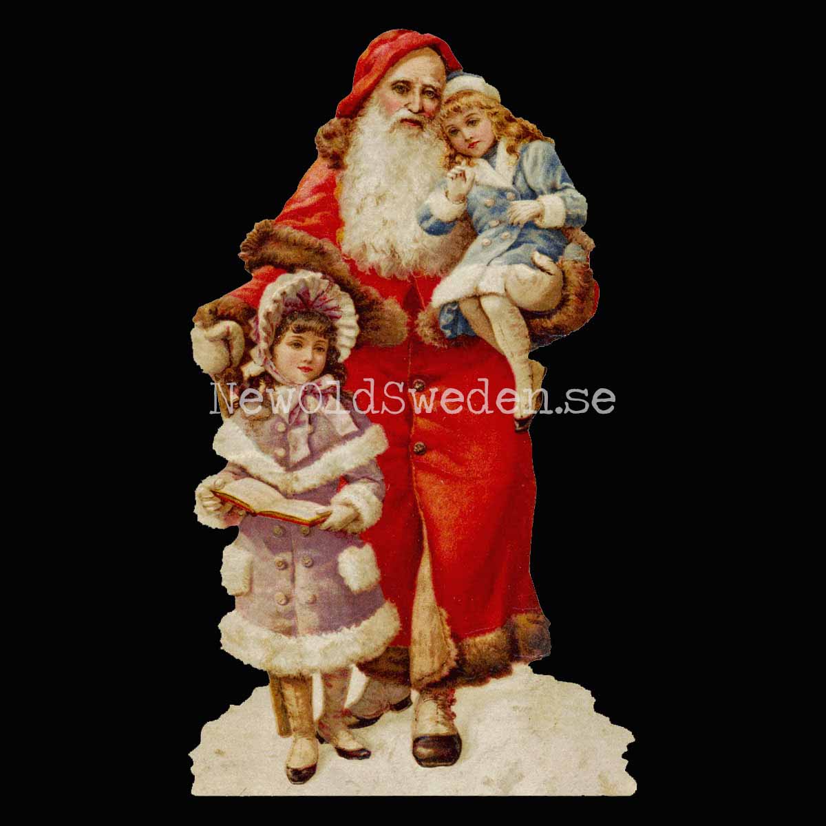 Father Christmas with two Children 9.5x16.5 cm - Bokmärke © Ernst Freihoff 5147