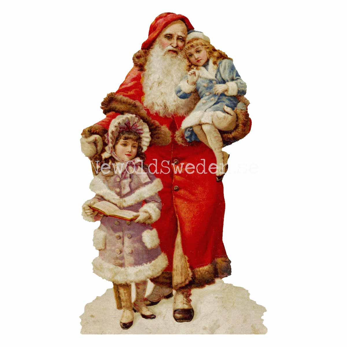 Father Christmas with two Children 9.5x16.5 cm - Bokmärke © Ernst Freihoff 5147 - 3