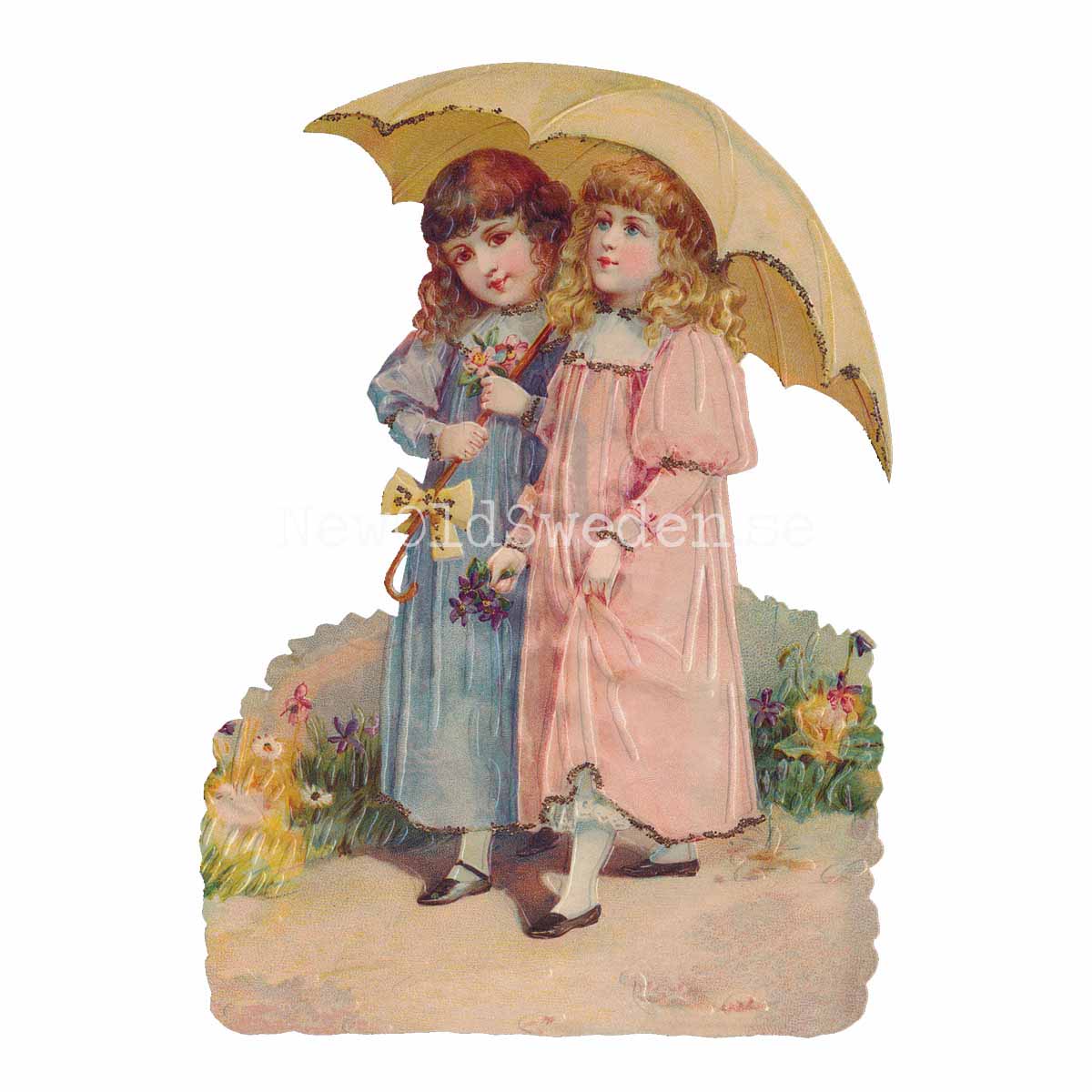 Children with Umbrella 11.5x16.5 cm - Bokmärke © Ernst Freihoff 5158 - 3