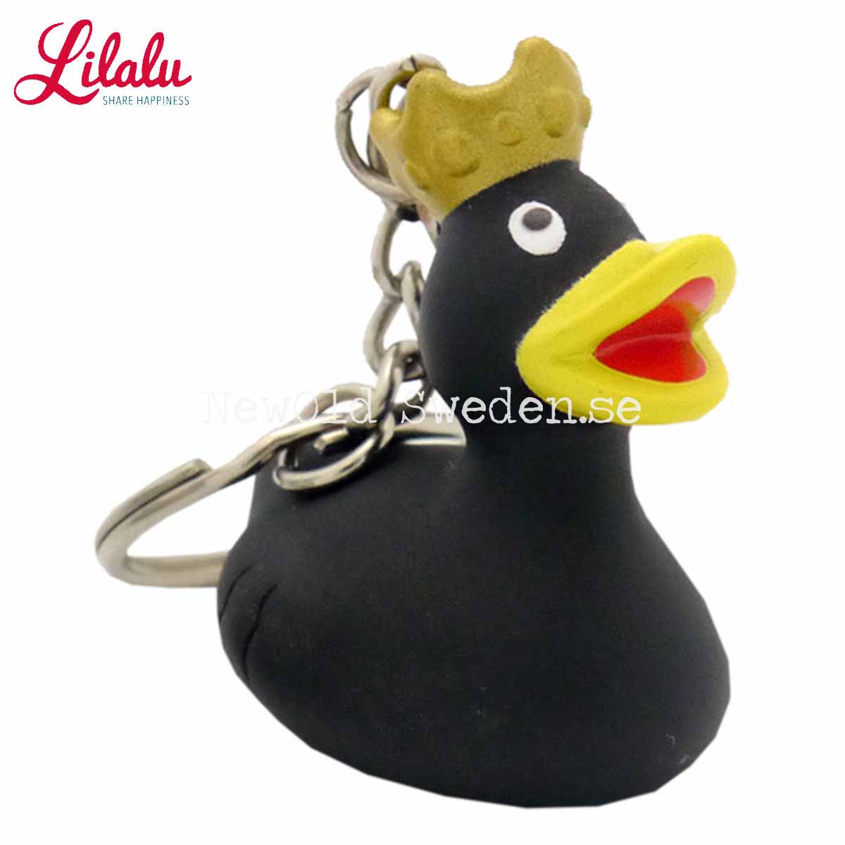 Anka med krona Black Nyckelring - Design by Lilalu - 2