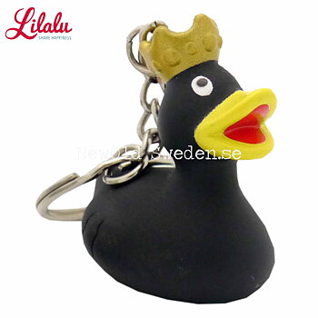 Anka med krona Black Nyckelring - Design by Lilalu