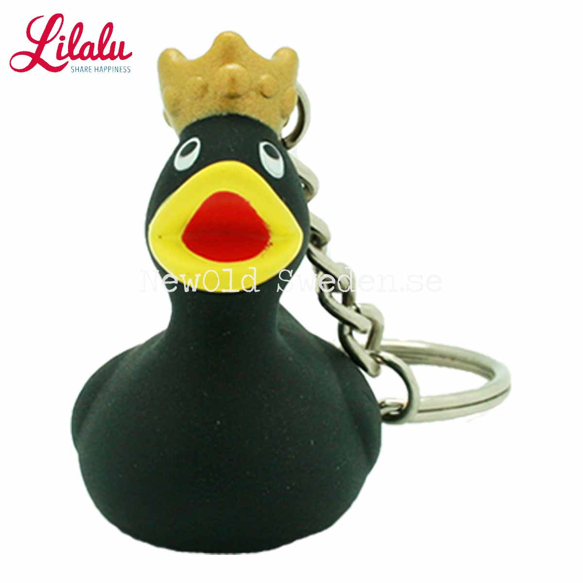 Anka med krona Black Nyckelring - Design by Lilalu - 3