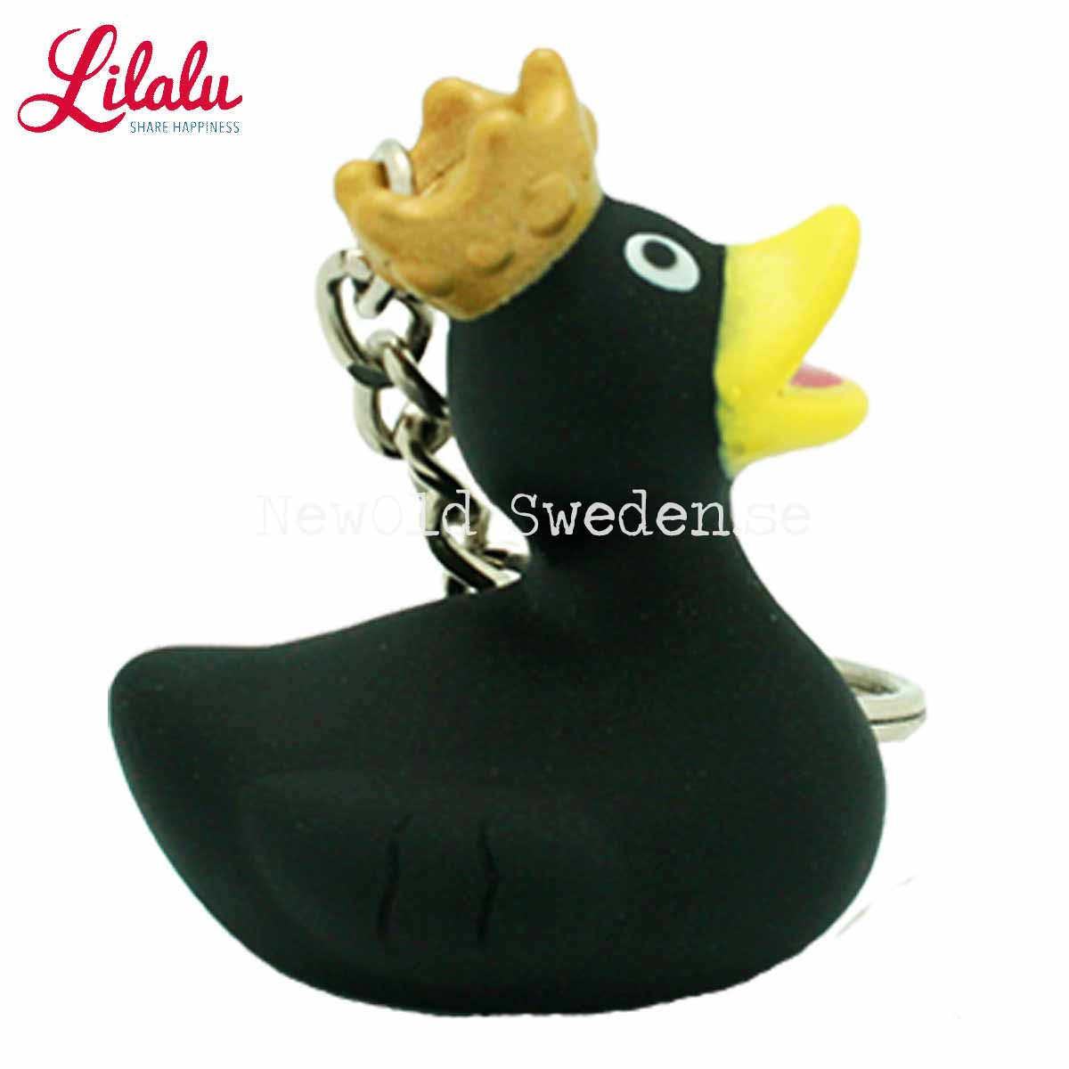 Anka med krona Black Nyckelring - Design by Lilalu - 5