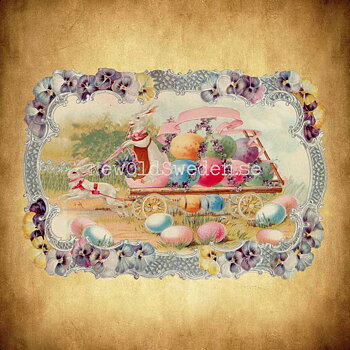 Handcrat with Bunnies and Easter Eggs 16x11.5 cm - Bokmärke © Ernst Freihoff 5160