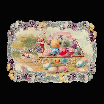 Handcrat with Bunnies and Easter Eggs 16x11.5 cm - Bokmärke © Ernst Freihoff 5160
