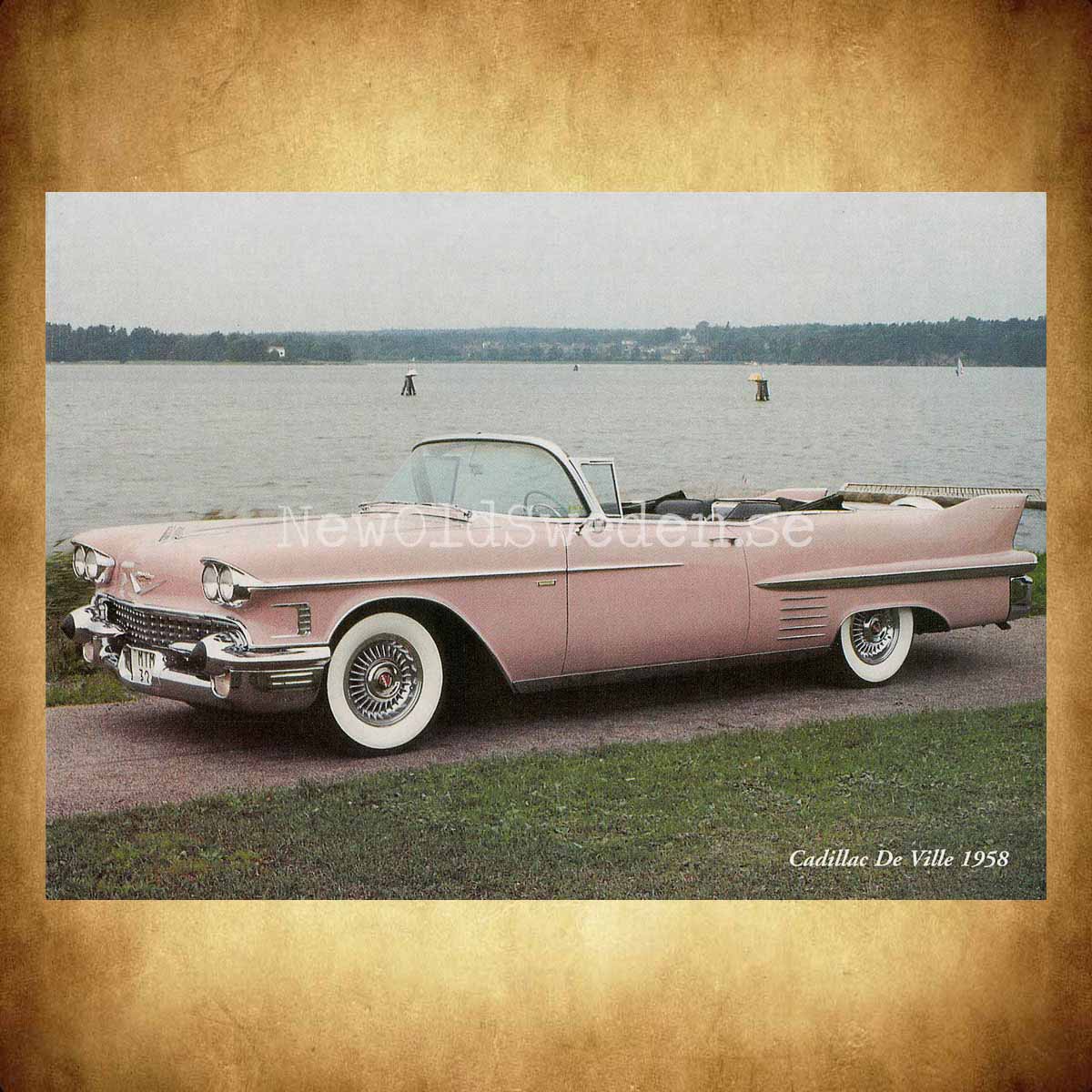 Cadillac De Ville 1958 - Vykort A5 - 2