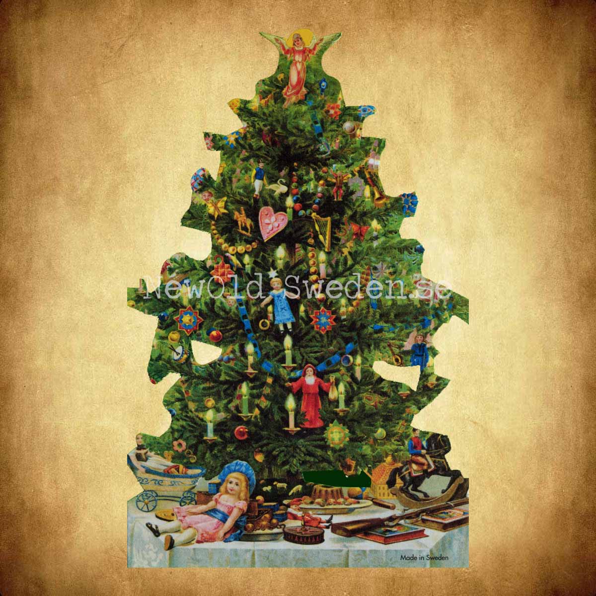Pappersrad Julgran 17 x 64 cm - R09