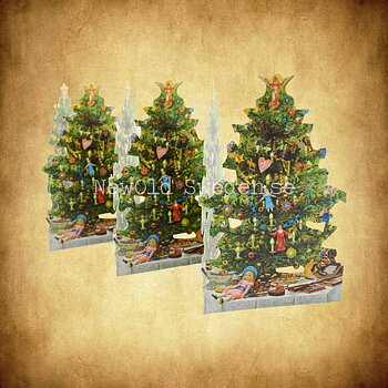 Pappersrad Julgran 17 x 64 cm - R09