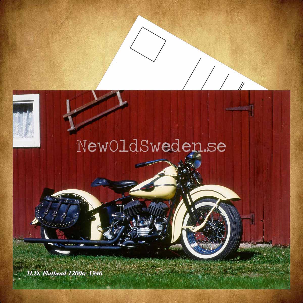 Harley Davidson Flathead 1200cc 1946 - Vykort A5 - 3