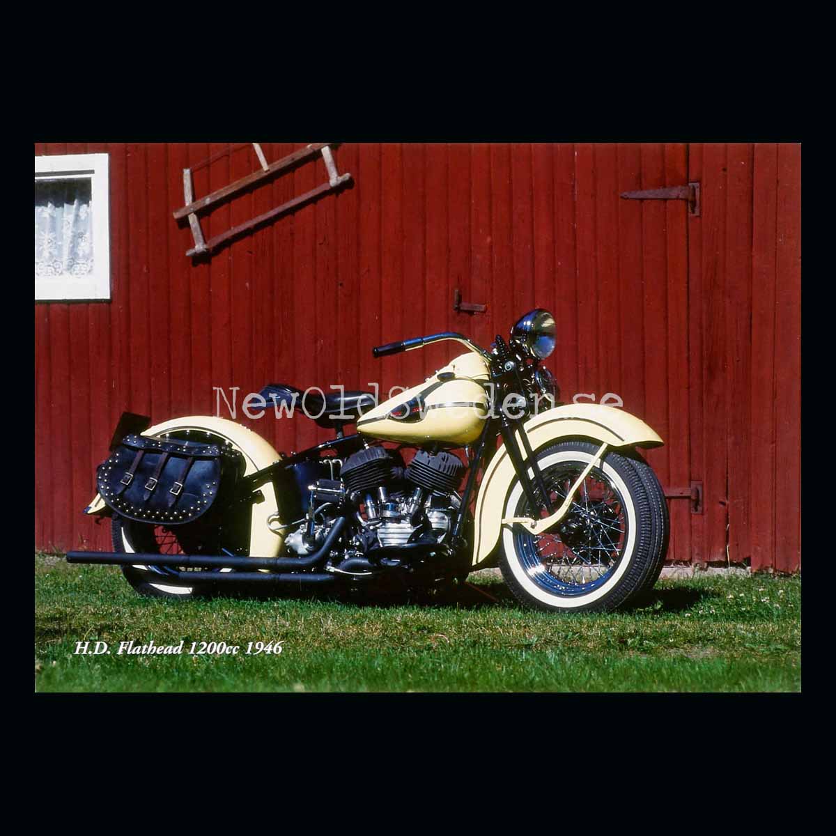 Harley Davidson Flathead 1200cc 1946 - Vykort A5