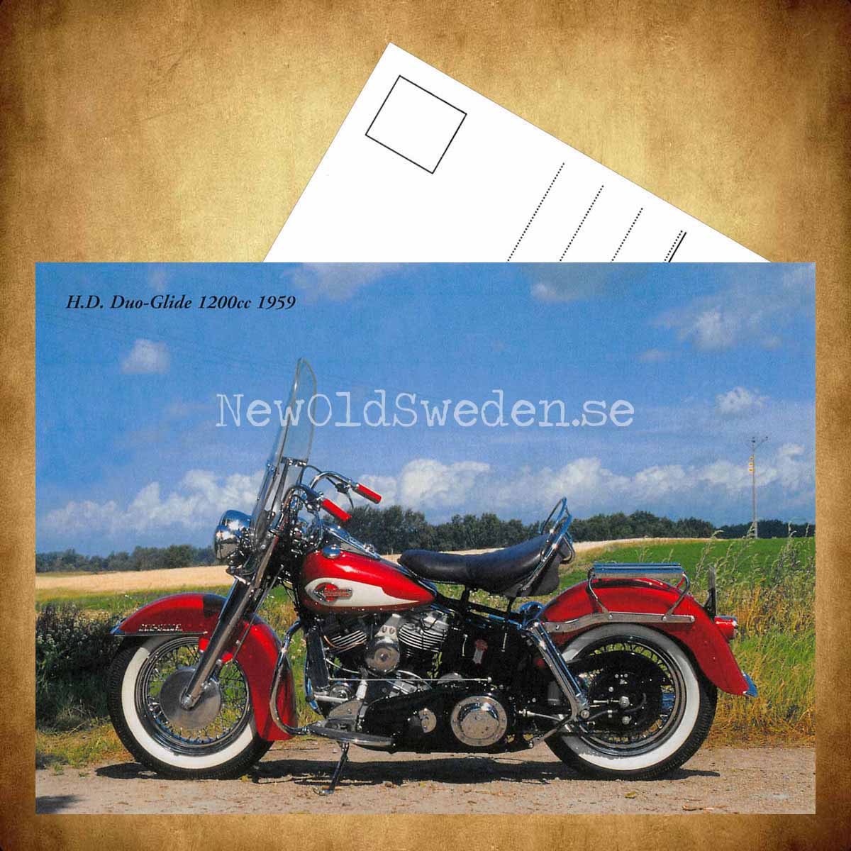Harley Davidson Duo-Glide 1200cc 1959 - Vykort A5 - 3