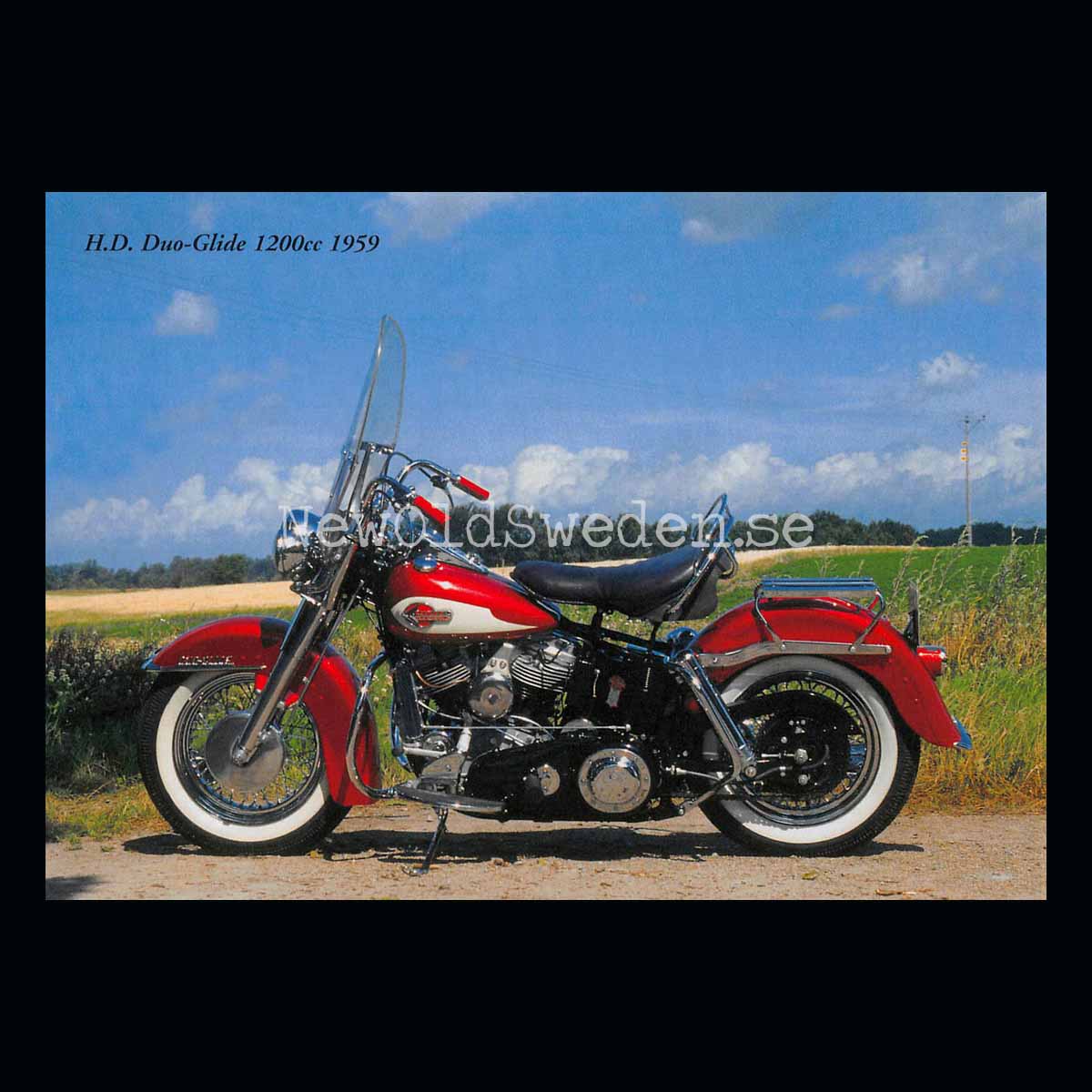 Harley Davidson Duo-Glide 1200cc 1959 - Vykort A5
