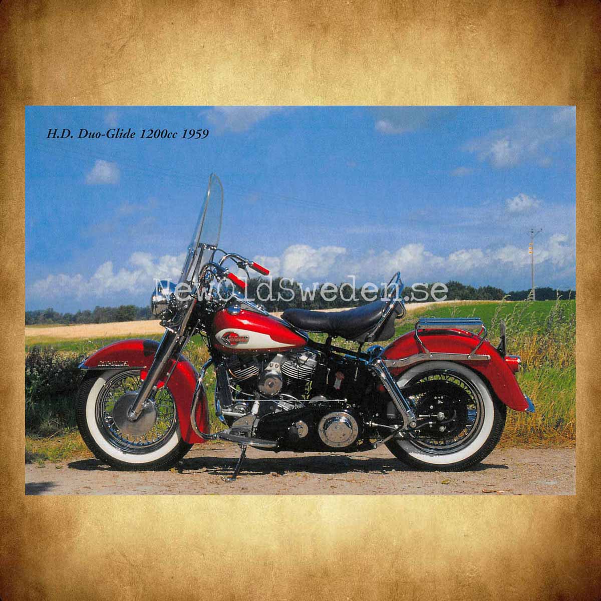 Harley Davidson Duo-Glide 1200cc 1959 - Vykort A5 - 2