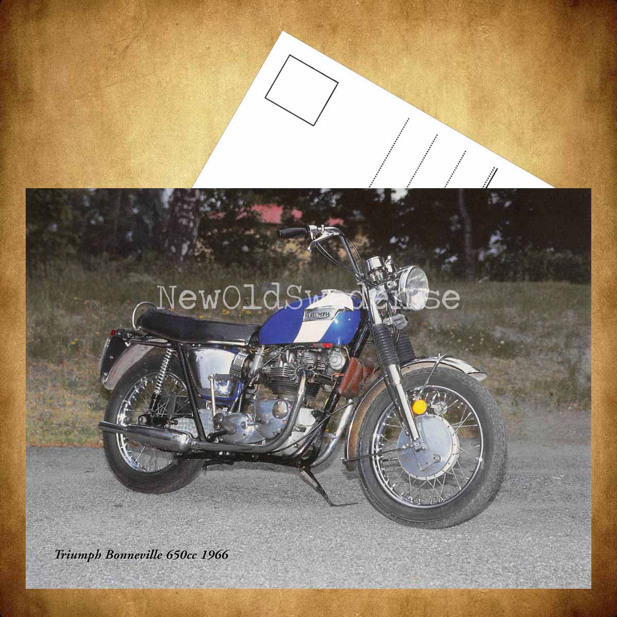 TRIUMPH Bonneville 650cc 1966 - Vykort A5 - 3