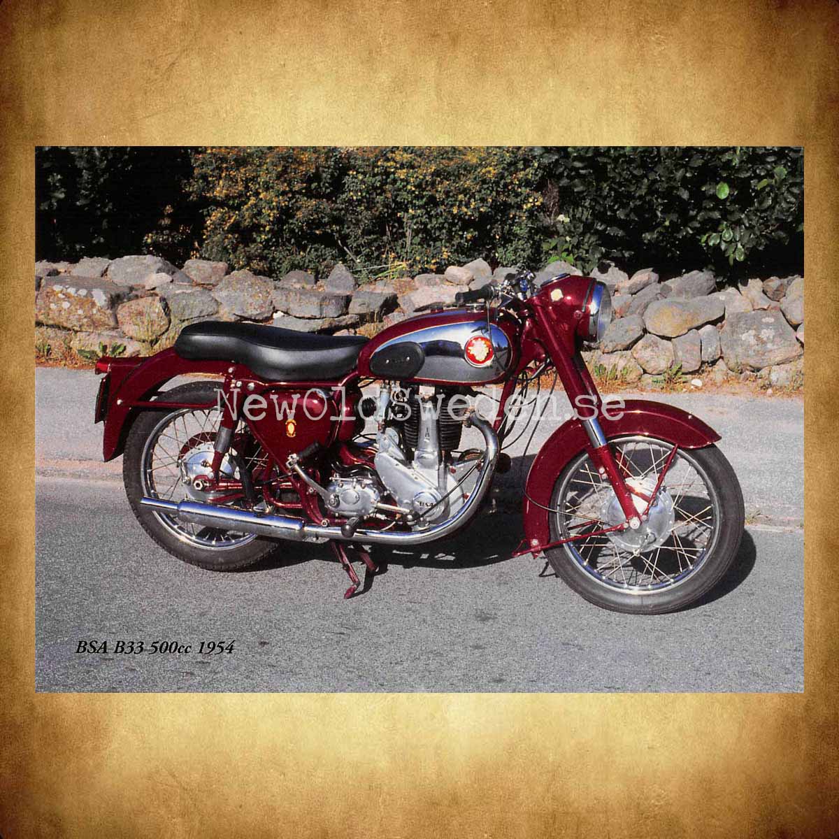 BSA B33 500cc 1954 - Vykort A5 - 2