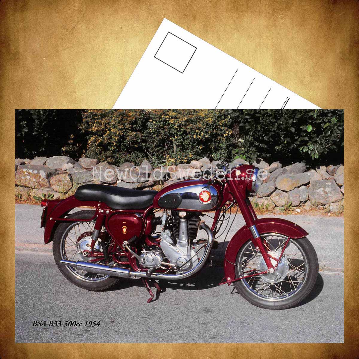BSA B33 500cc 1954 - Vykort A5 - 3
