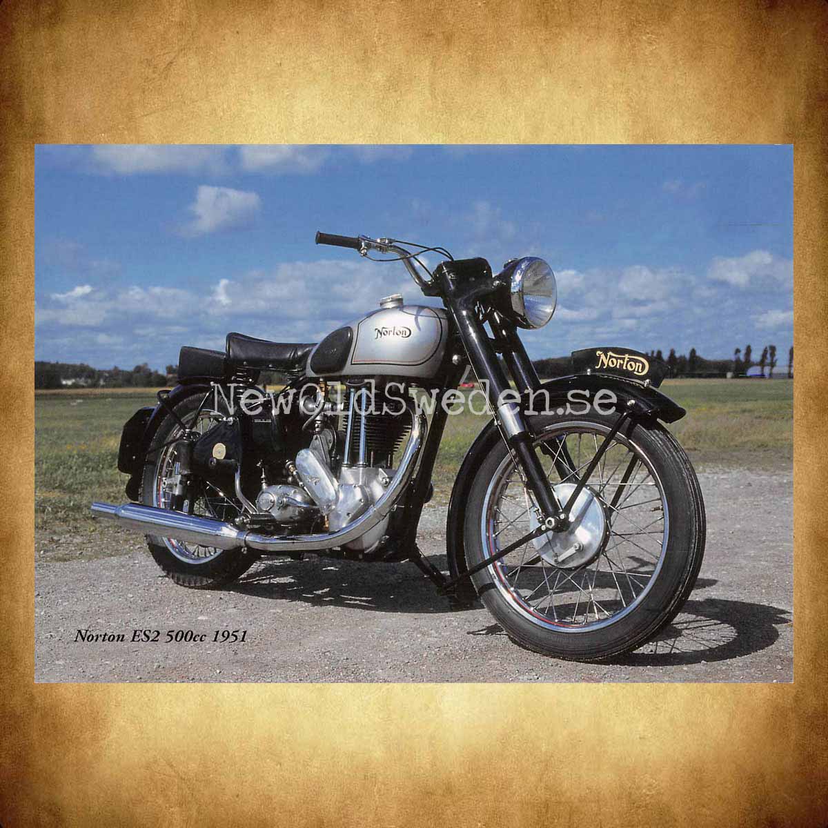 Norton ES2 500cc 1951 - Vykort A5 - 2