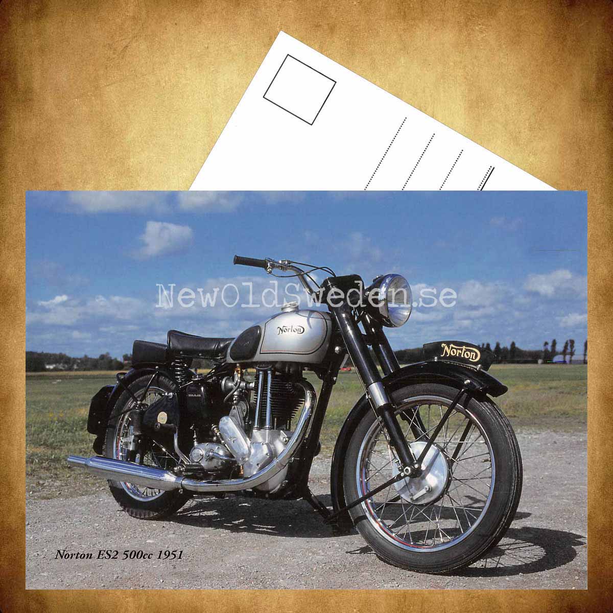 Norton ES2 500cc 1951 - Vykort A5 - 3
