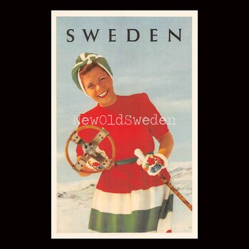 SKIDFLICKAN - 1960 - Vykort 12 x 18 cm