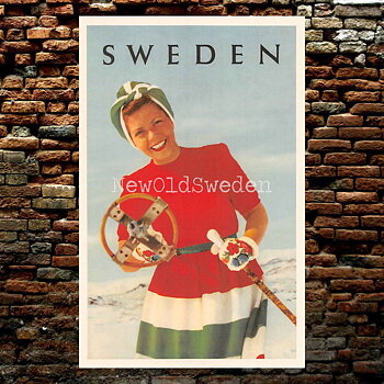 SKIDFLICKAN - 1960 - Vykort 12 x 18 cm