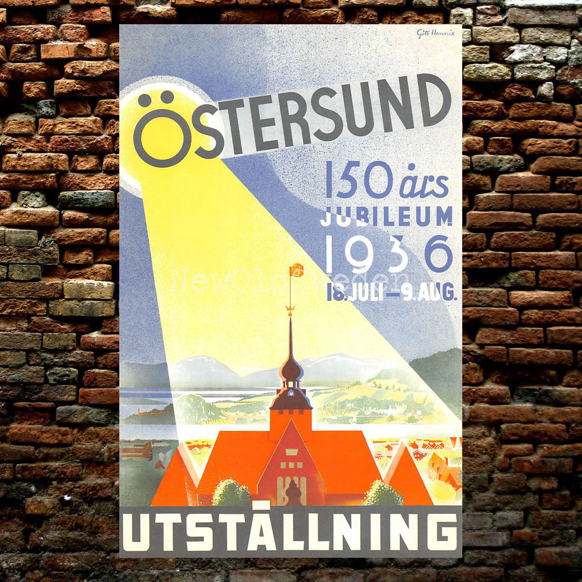 ÖSTERSUND 150 ÅR - 1936 - Vykort 12 x 18 cm - 2