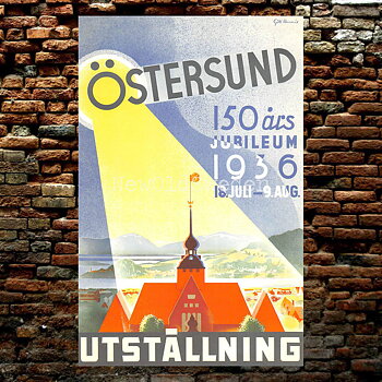 ÖSTERSUND 150 ÅR - 1936 - Vykort 12 x 18 cm