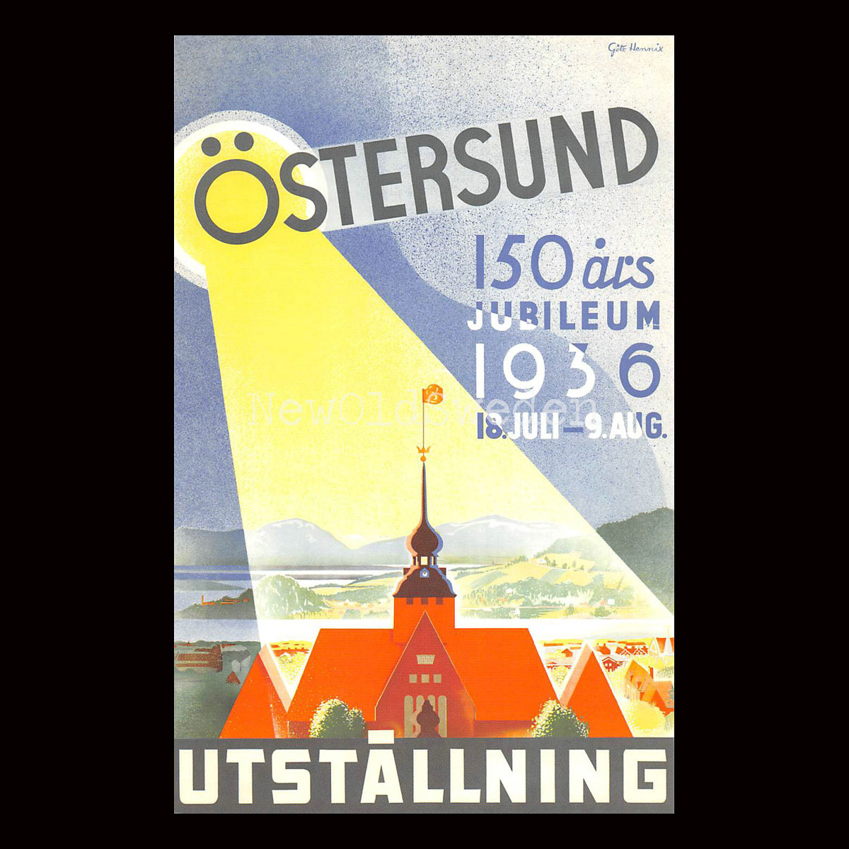 ÖSTERSUND 150 ÅR - 1936 - Vykort 12 x 18 cm