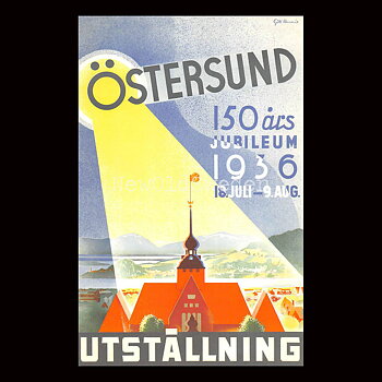 ÖSTERSUND 150 ÅR - 1936 - Vykort 12 x 18 cm