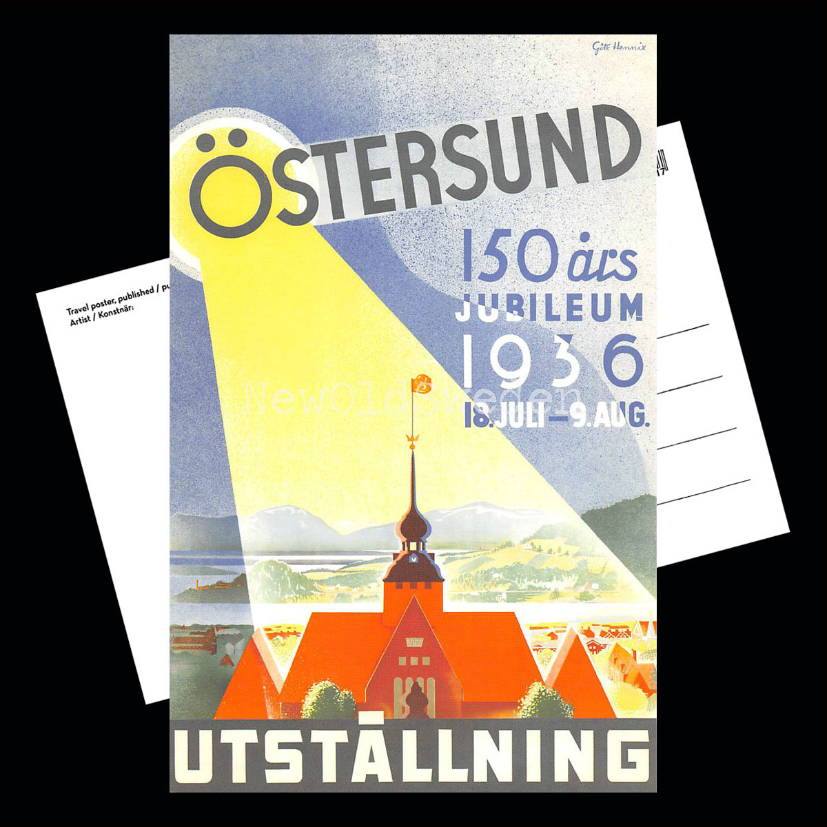 ÖSTERSUND 150 ÅR - 1936 - Vykort 12 x 18 cm - 3
