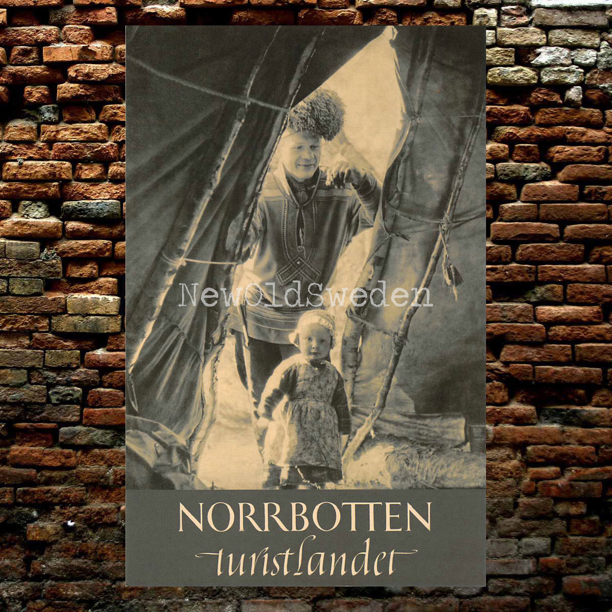 SAMEPAPPA MED DOTTER NORRBOTTEN - 1956 - Vykort 12 x 18 cm - 2