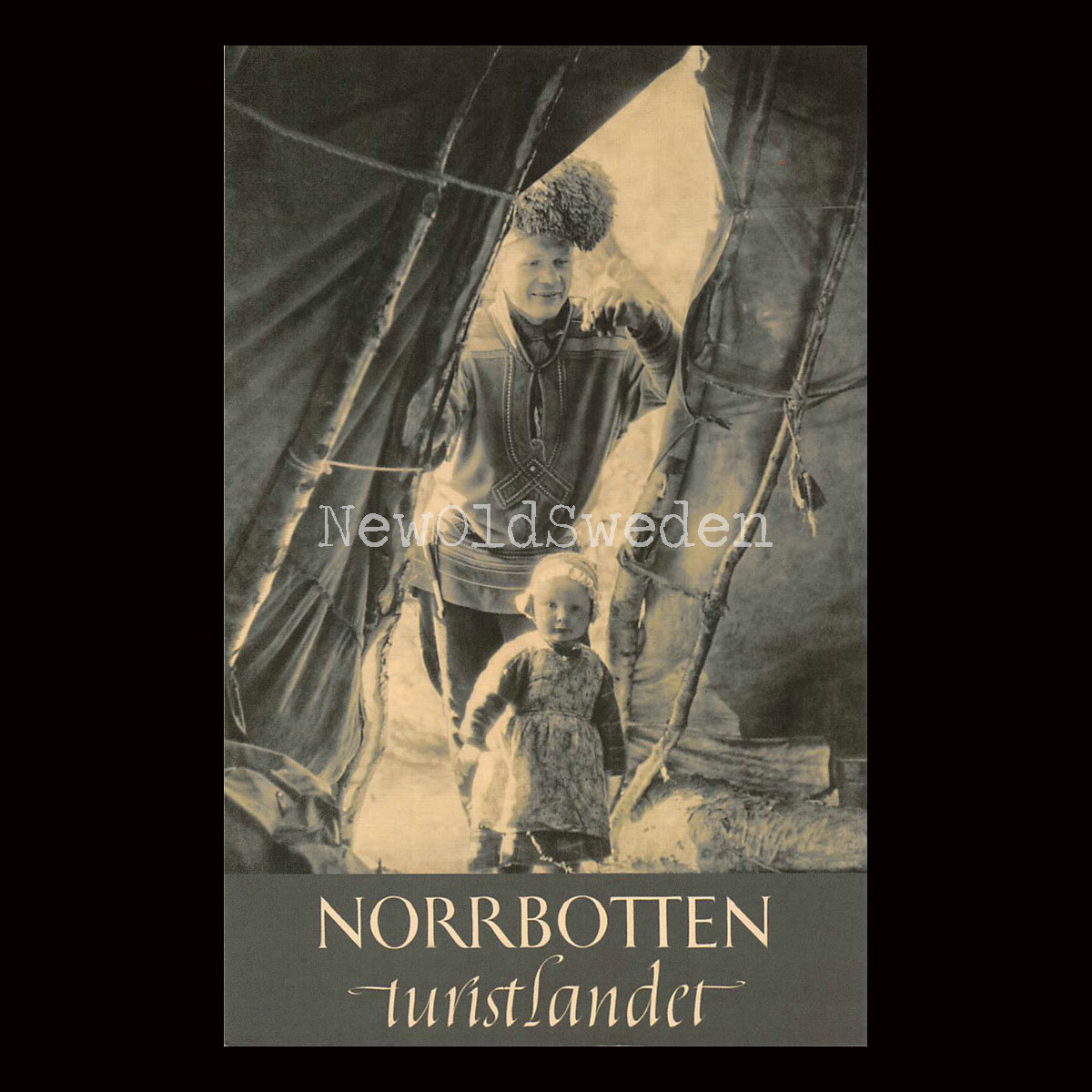 SAMEPAPPA MED DOTTER NORRBOTTEN - 1956 - Vykort 12 x 18 cm