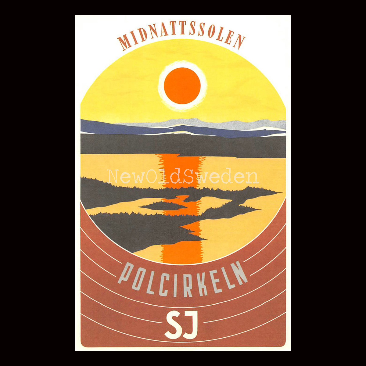 SJ MIDNATTSOLEN 1956 - Vykort 12 x 18 cm