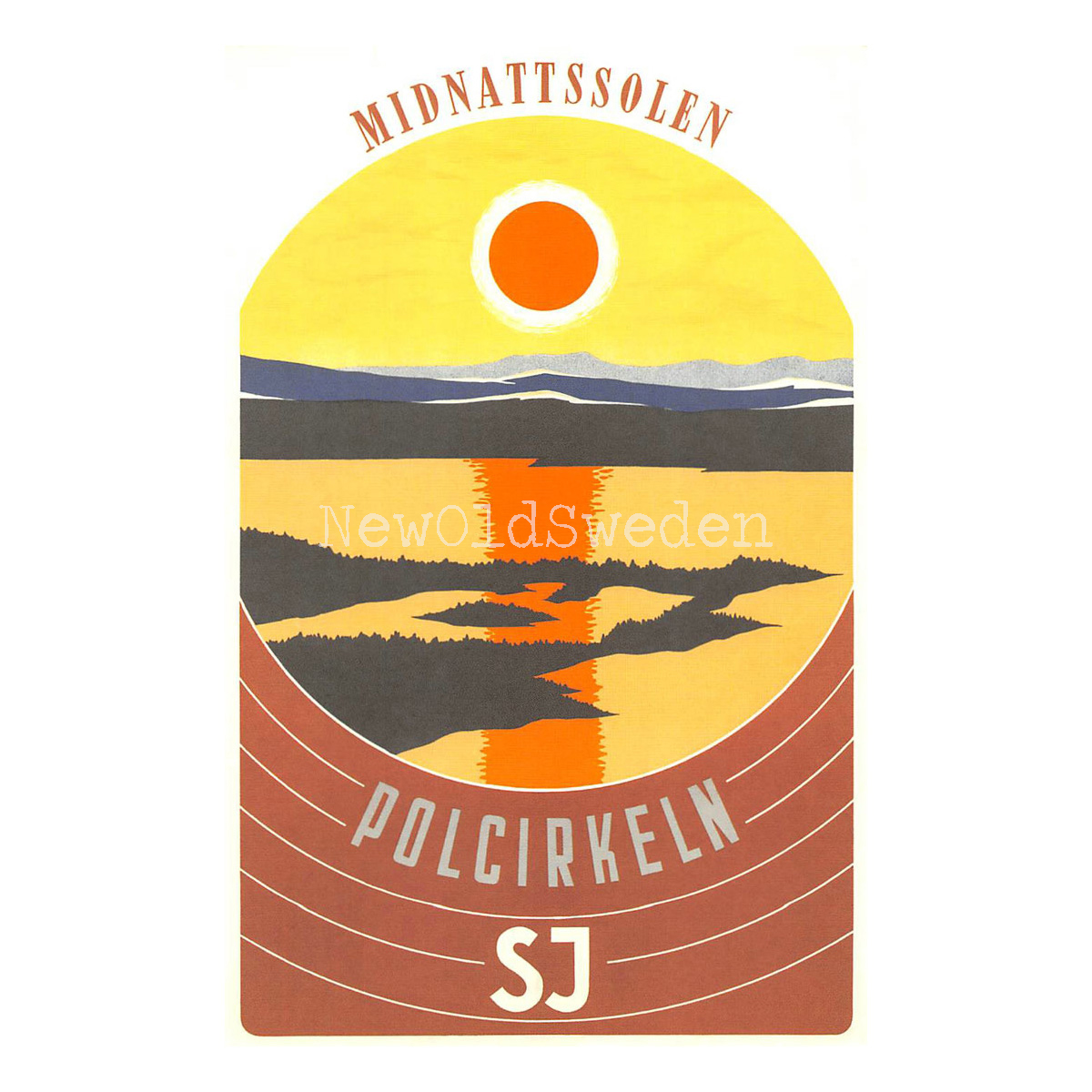 SJ MIDNATTSOLEN 1956 - Vykort 12 x 18 cm - 4