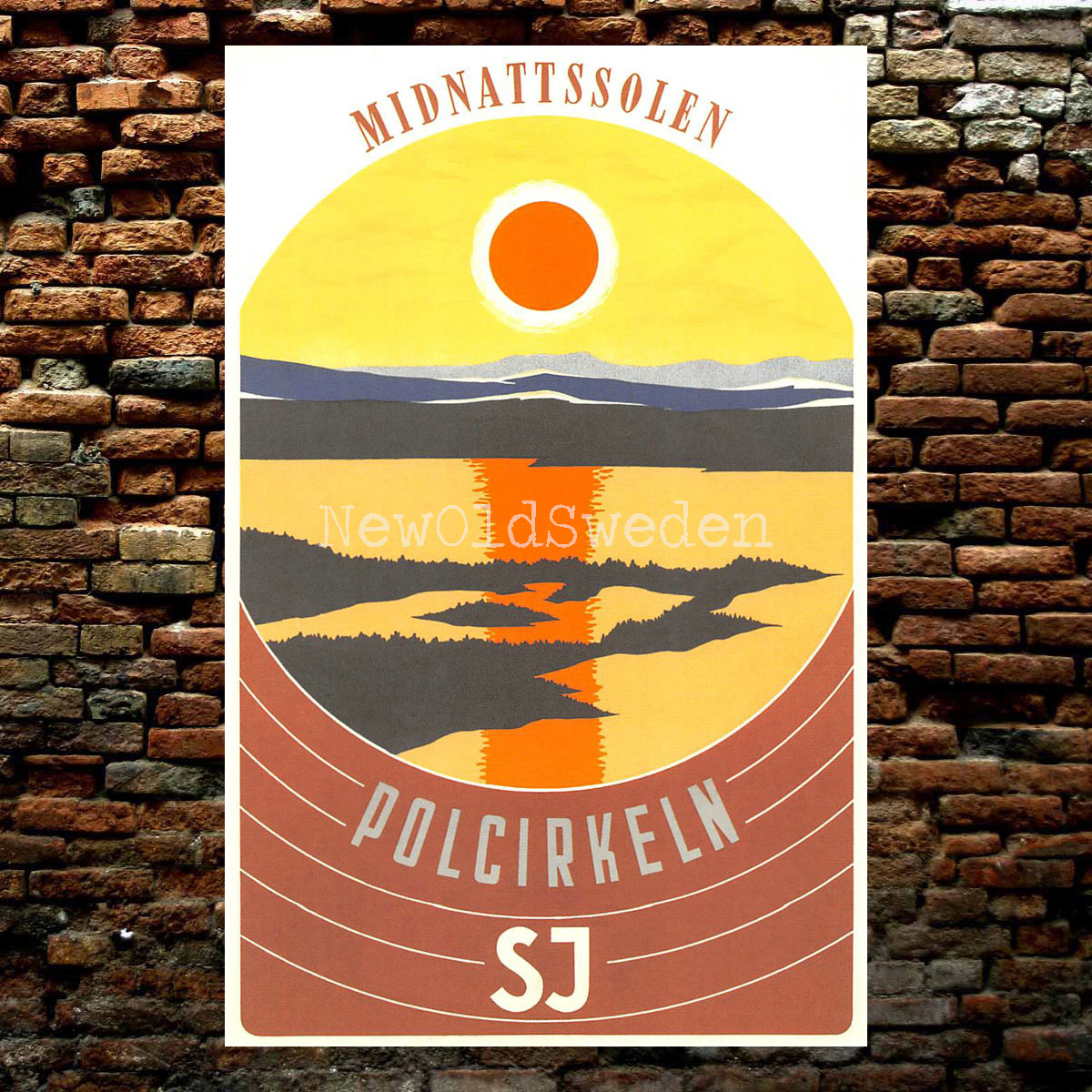 SJ MIDNATTSOLEN 1956 - Vykort 12 x 18 cm - 2