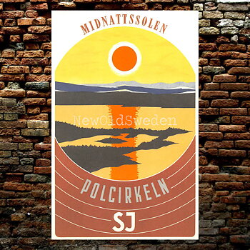 SJ MIDNATTSOLEN 1956 - Vykort 12 x 18 cm