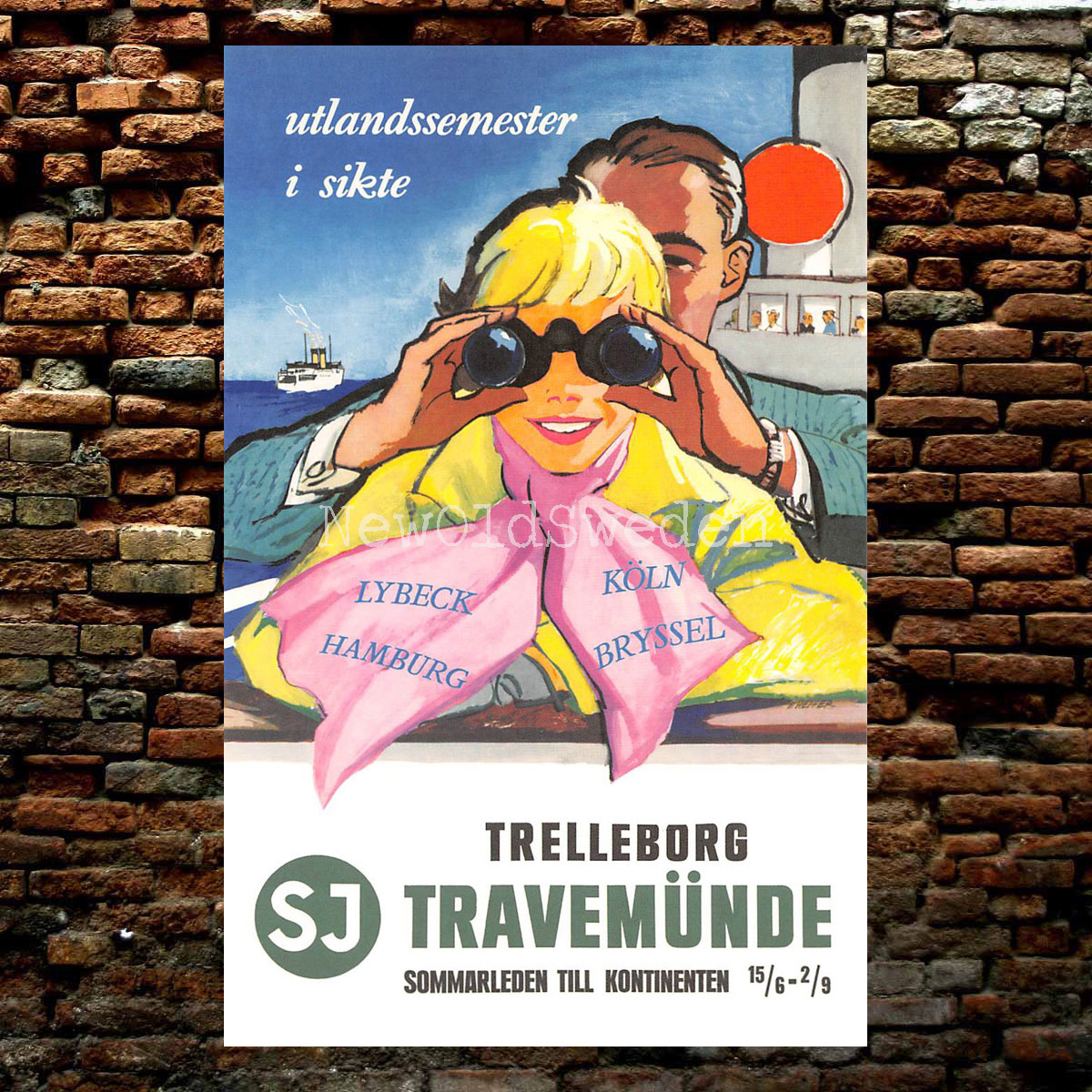 SJ TRELLEBORG TILL TRAVEMÜNDE - PAR MED KIKARE - 1956 - 2