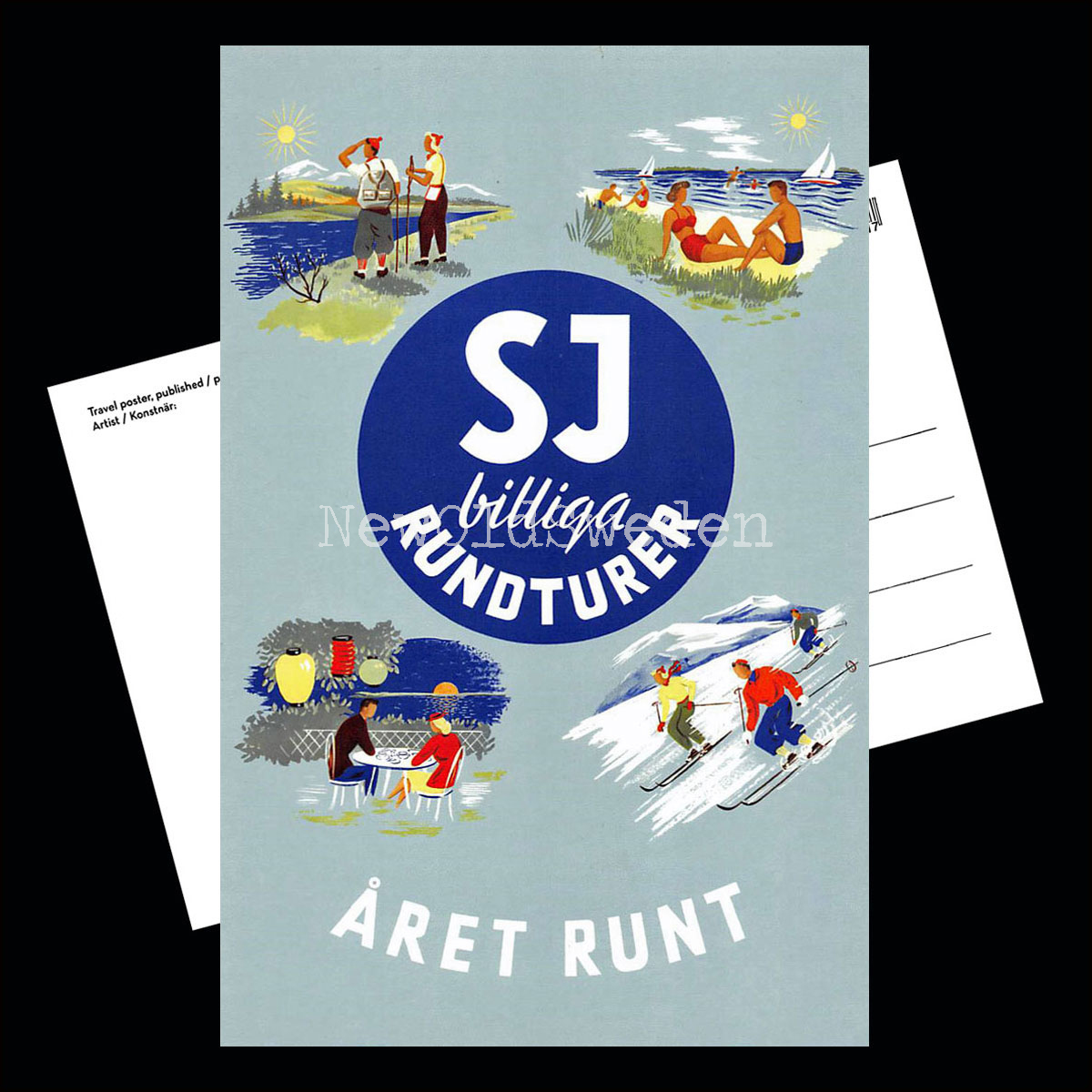 SJ RUNDTURER - 1940 - Vykort 12 x 18 cm - 3