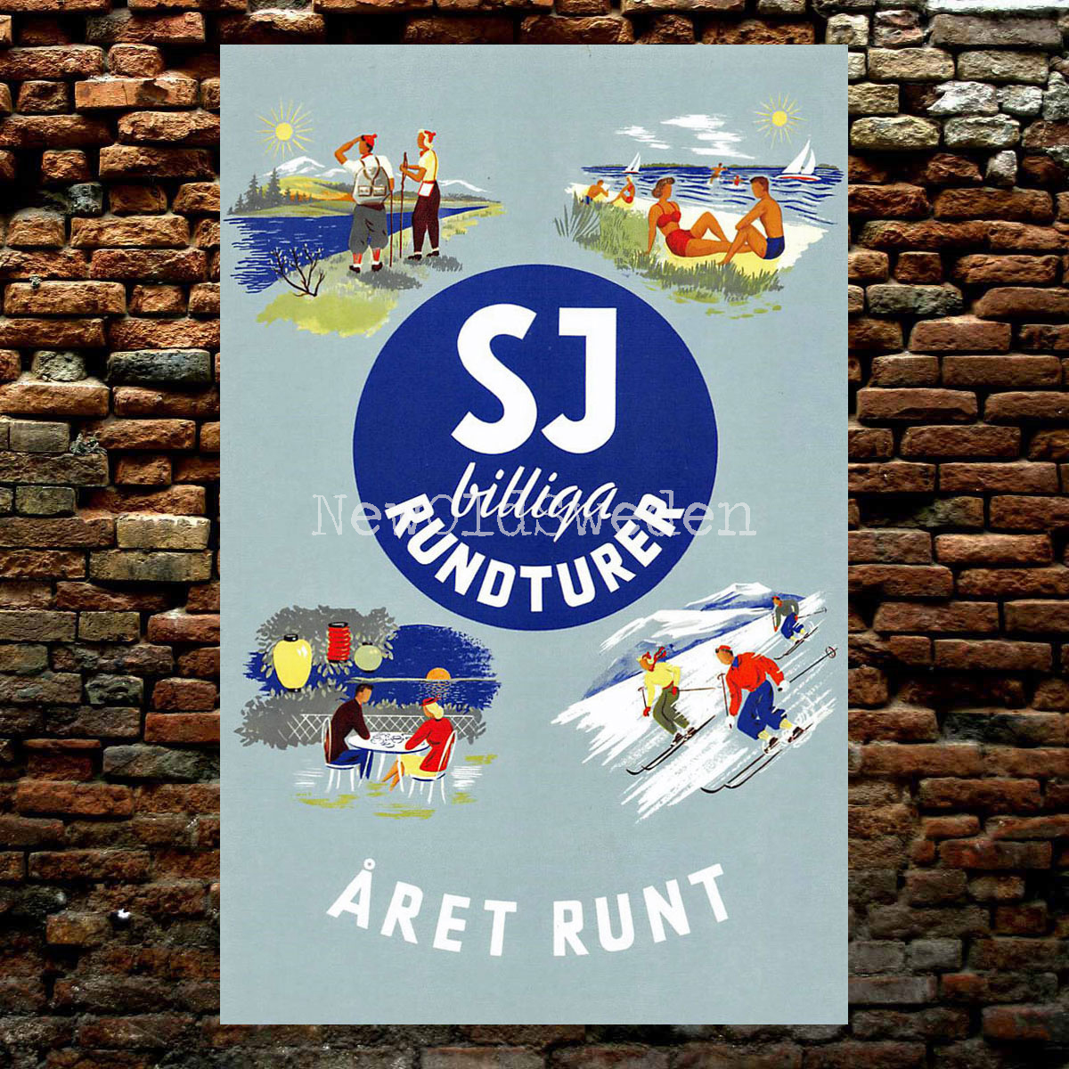 SJ RUNDTURER - 1940 - Vykort 12 x 18 cm - 2