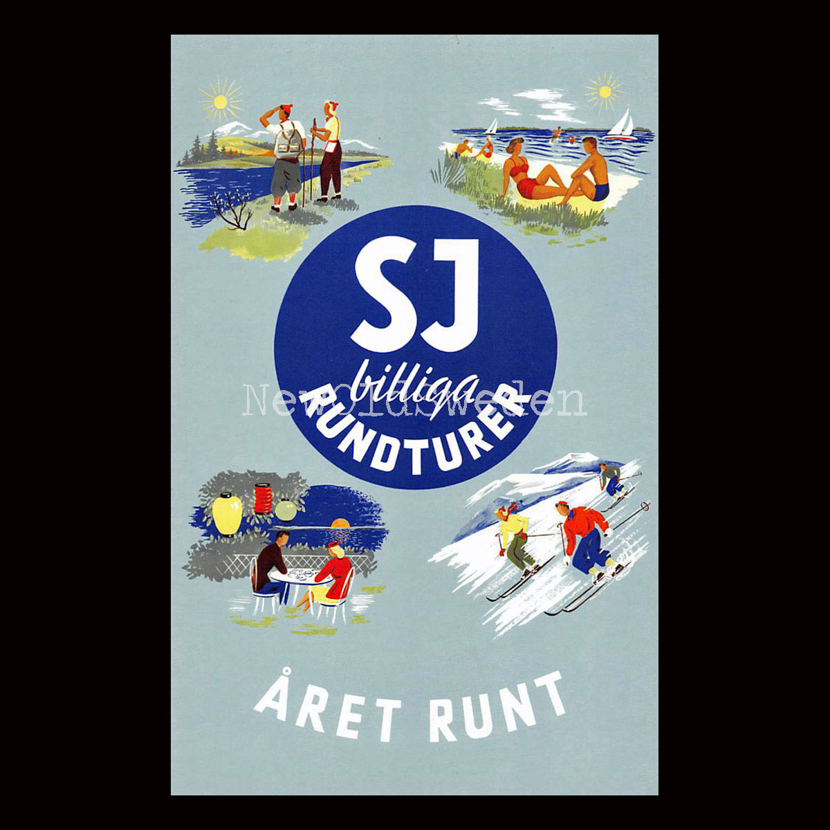 SJ RUNDTURER - 1940 - Vykort 12 x 18 cm