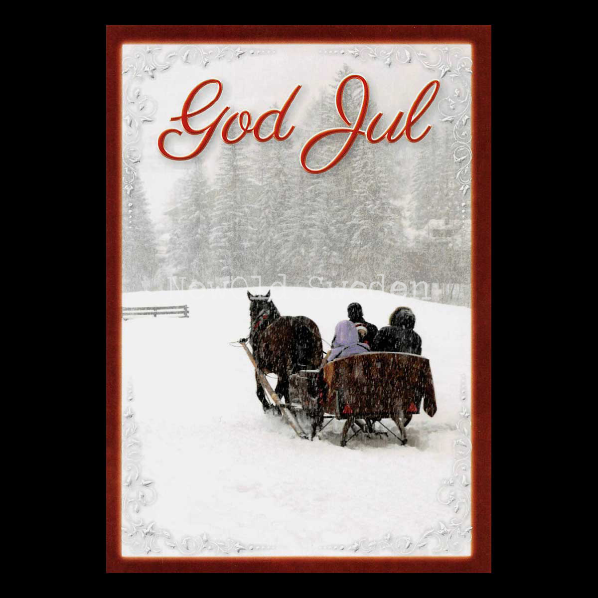 Släde till Julotta God Jul & Gott Nytt År - 1010