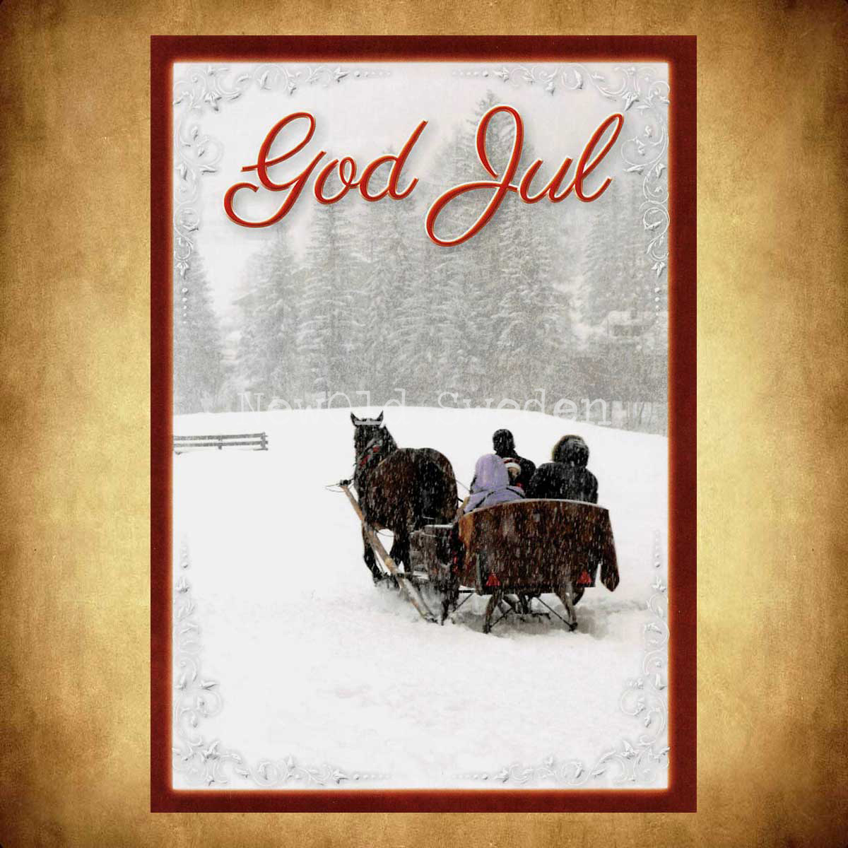 Släde till Julotta God Jul & Gott Nytt År - 1010 - 2