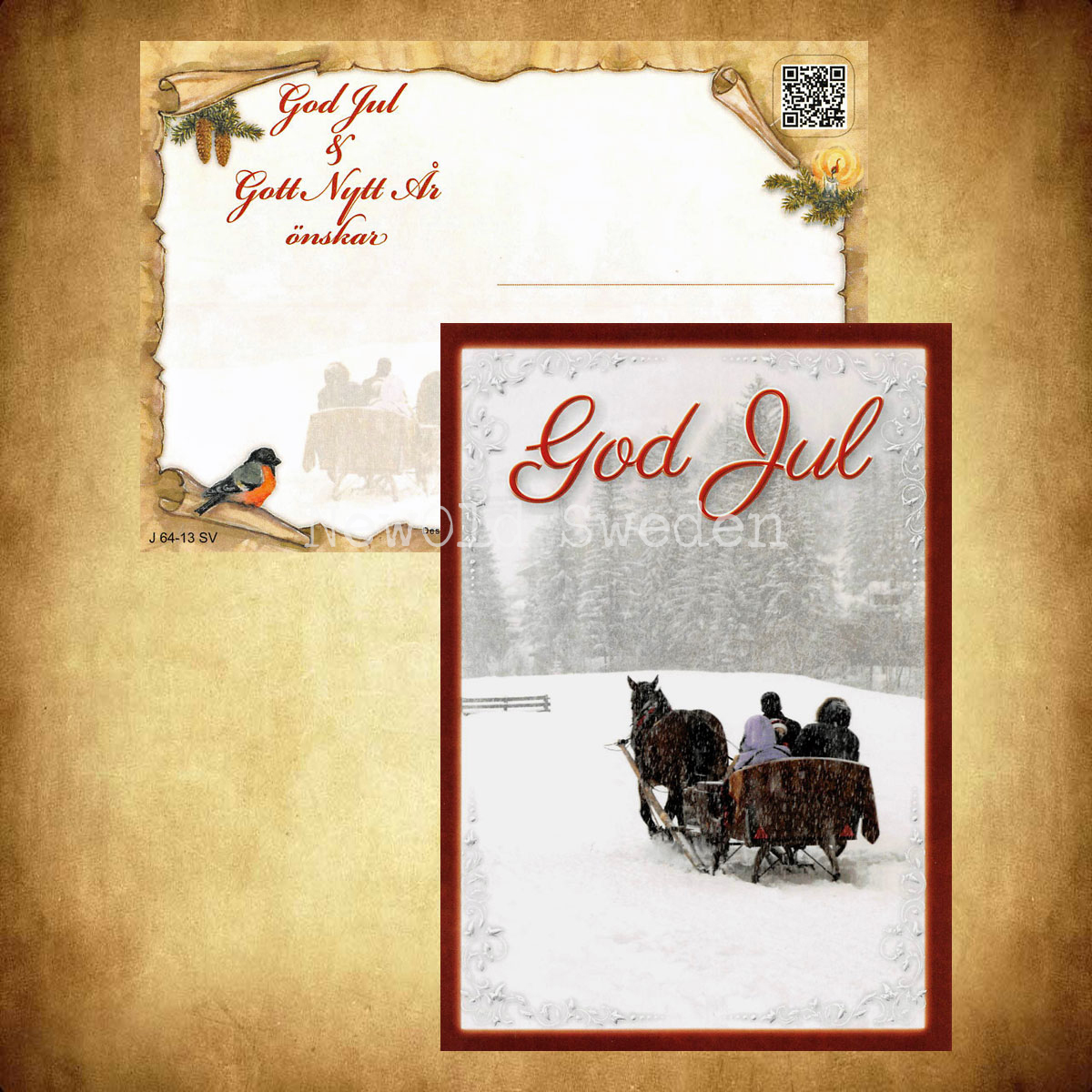 Släde till Julotta God Jul & Gott Nytt År - 1010 - 3