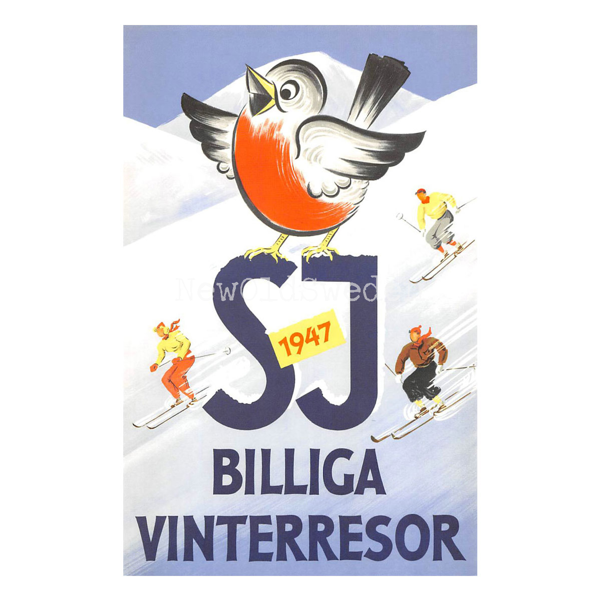 SJ FÅGEL - 1938 - Vykort 12 x 18 cm - 4