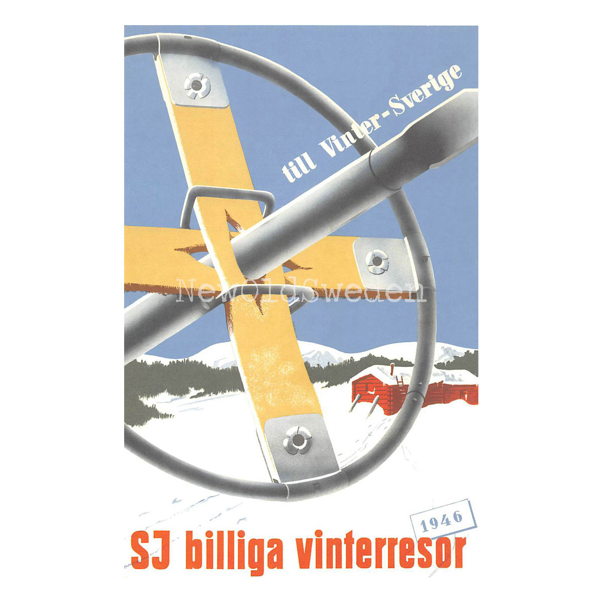 SJ - TRUGA TILL VINTERSVERIGE - 1946 - Vykort 12 x 18 cm - 4